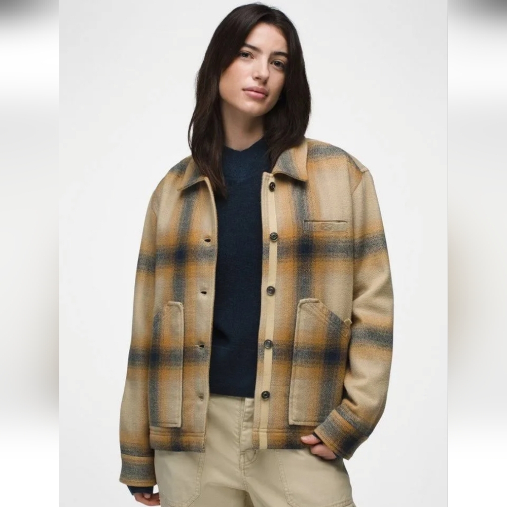 Prana Bridges Flannel Jacket Sandstone Medium